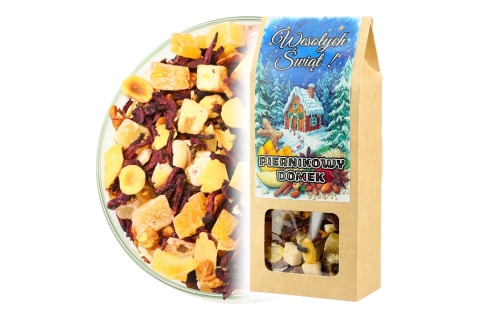 Herbata Owocowa PIERNIKOWY DOMEK (KT) (50g) Prezent Na Mikołajki i Święta !